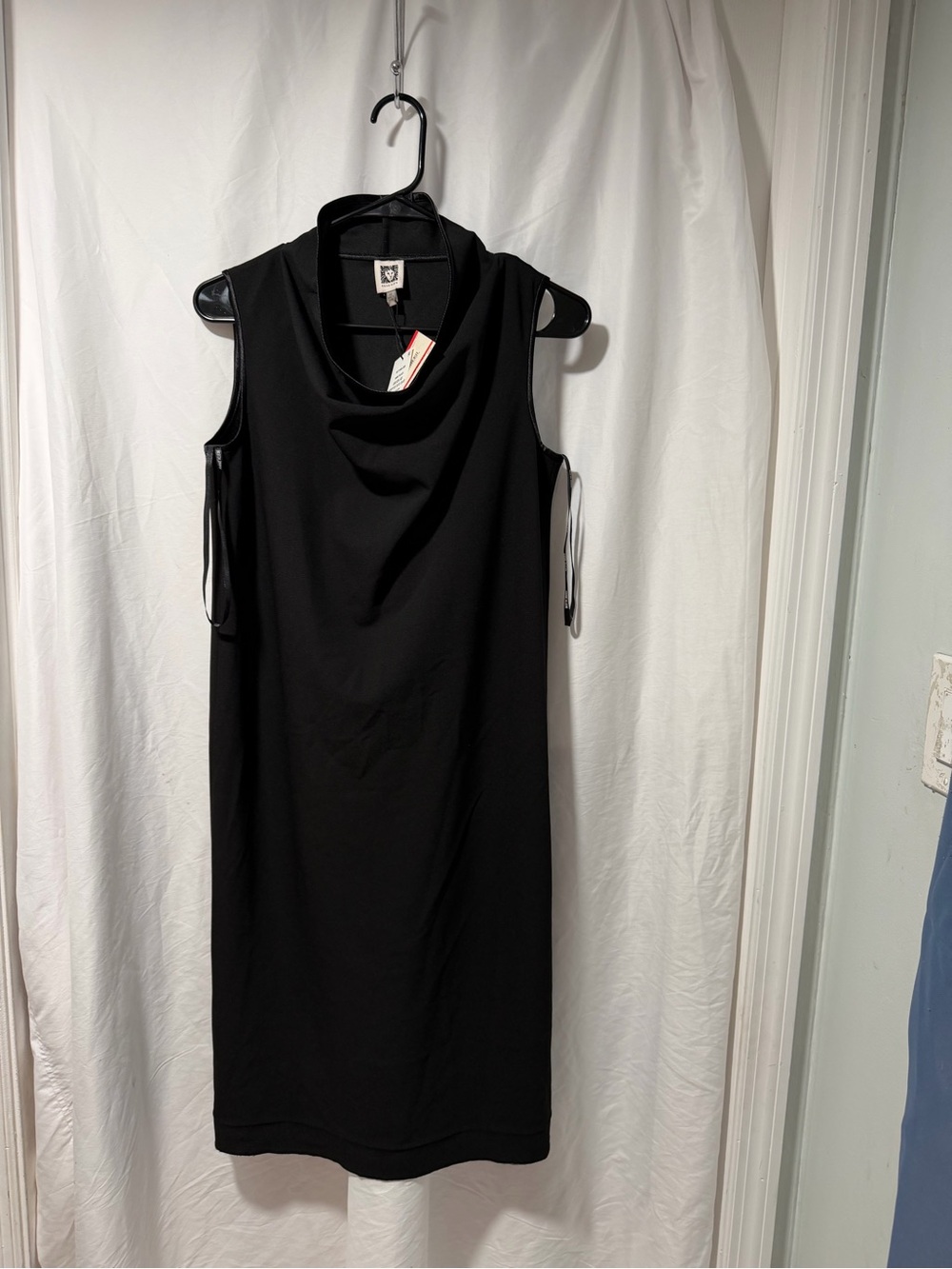 Anne Klein Black Sleeveless Cowl Neck Mini Dress